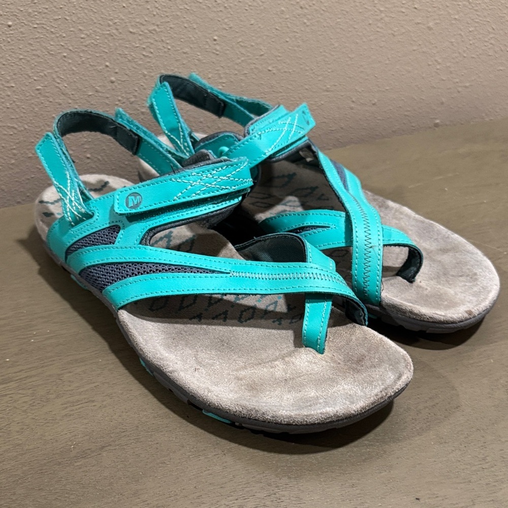 Merrell Aqua and Charcoal Women's Sandals size 11